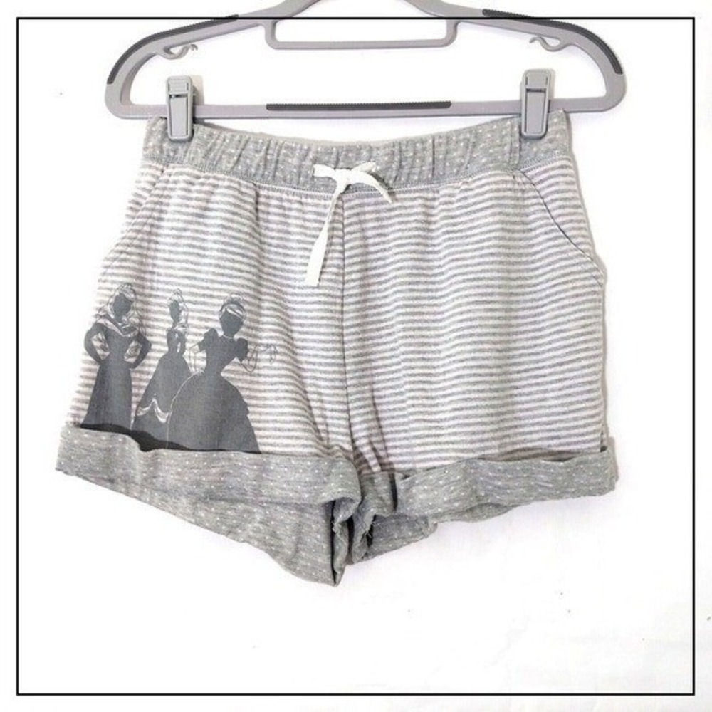 Disney Parks Shorts Girls M‎ Pink Gray Princess Lounge Theme Park Cozy Relaxed